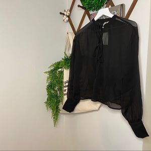 H&M Long Sleeve Black Blouse Size 4